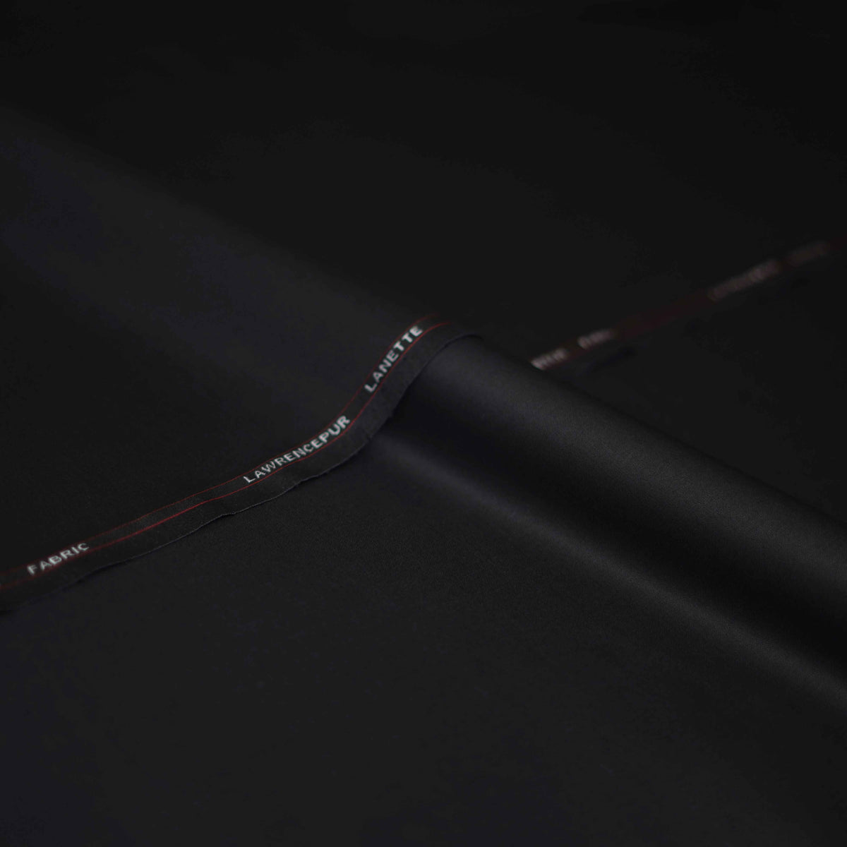 Black Plain Lannette Suiting Fabric