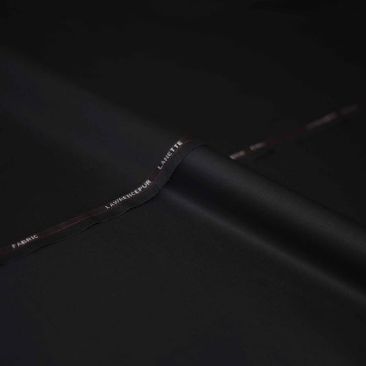 Black Plain Lannette Suiting Fabric