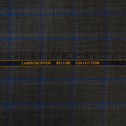 Big Checks Glen Plaid-Carbon Grey, S 100 Pure Wool, Bellini Suiting Fabric