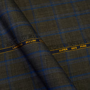 Big Checks Glen Plaid-Carbon Grey, S 100 Pure Wool, Bellini Suiting Fabric