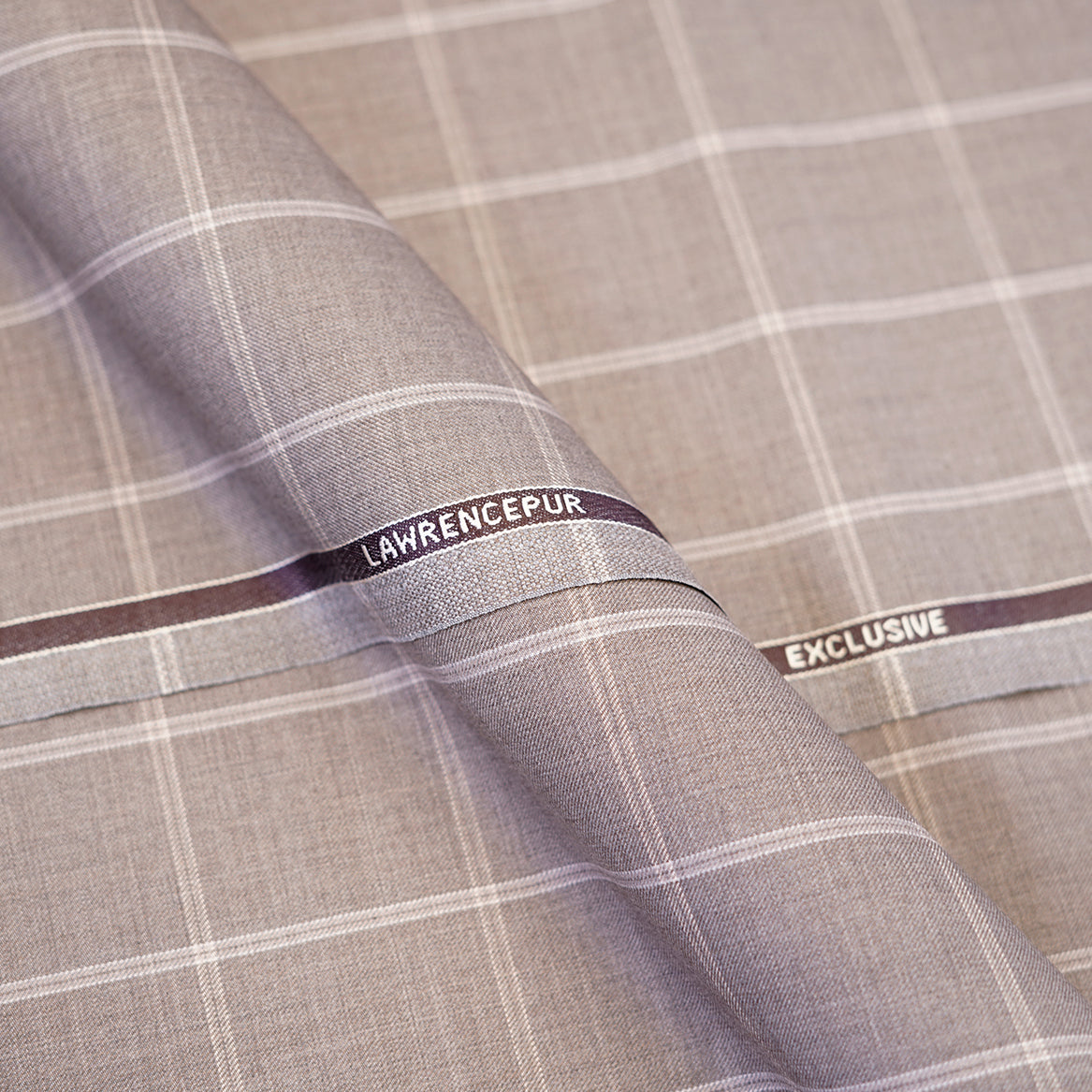 Fabric - Tropical Exclusive Brown Windowpane Checks