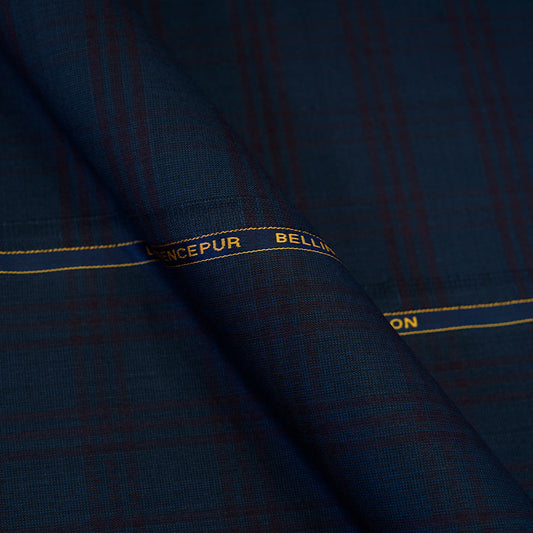 Fabric - Bellini Peacock Blue Checks