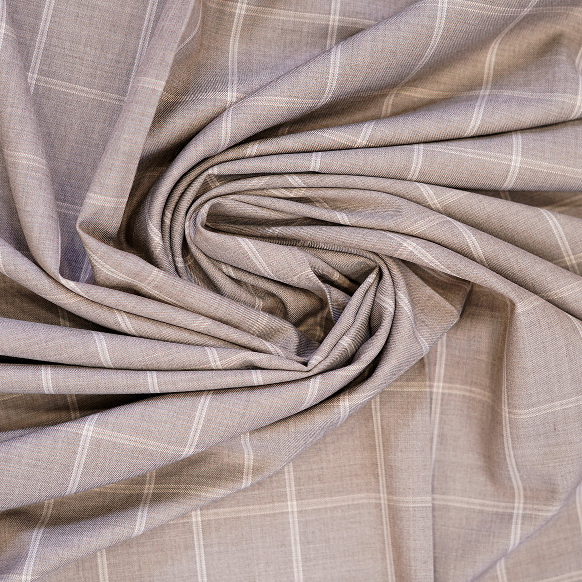Fabric - Tropical Exclusive Brown Windowpane Checks