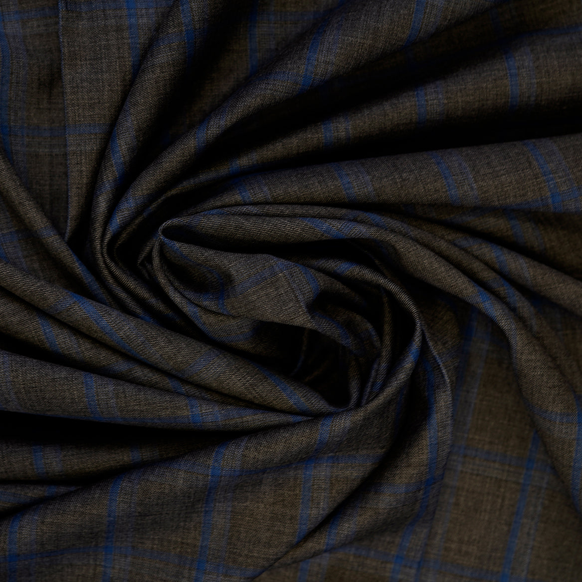 Big Checks Glen Plaid-Carbon Grey, S 100 Pure Wool, Bellini Suiting Fabric