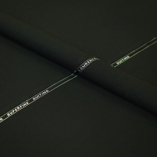 Black Plain Super Fine Suiting Fabric