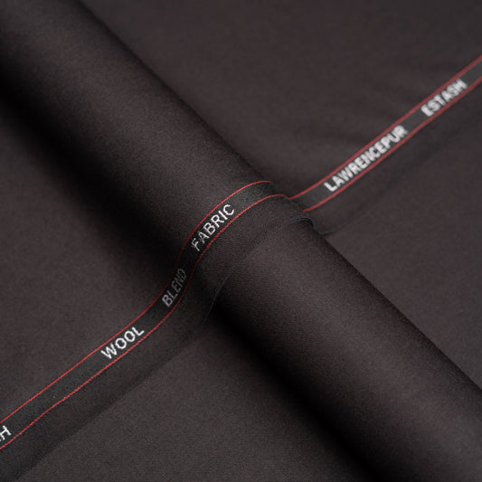 Chocolate Brown Plain Wool Blend, Estash Suiting Fabric