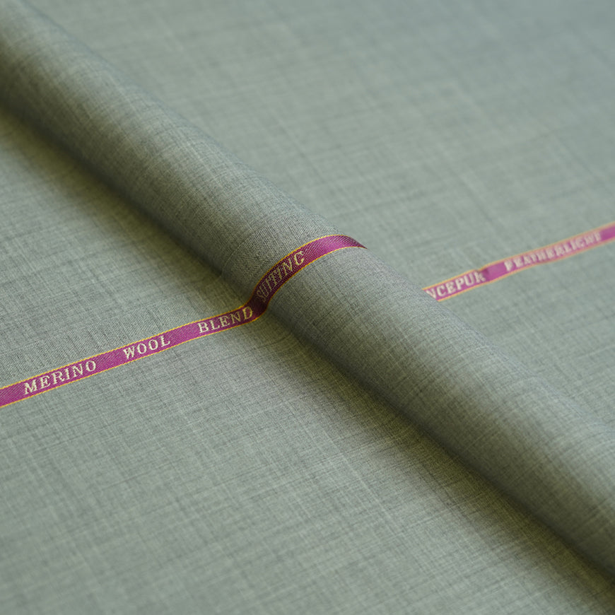 Grey Plain Wool Blend, Featherlight Suiting Fabric