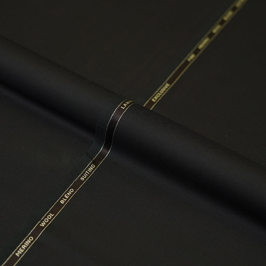 Chocolate Brown Glen Plaid Wool Blend, Tropical Exclusive Suiting Fabric