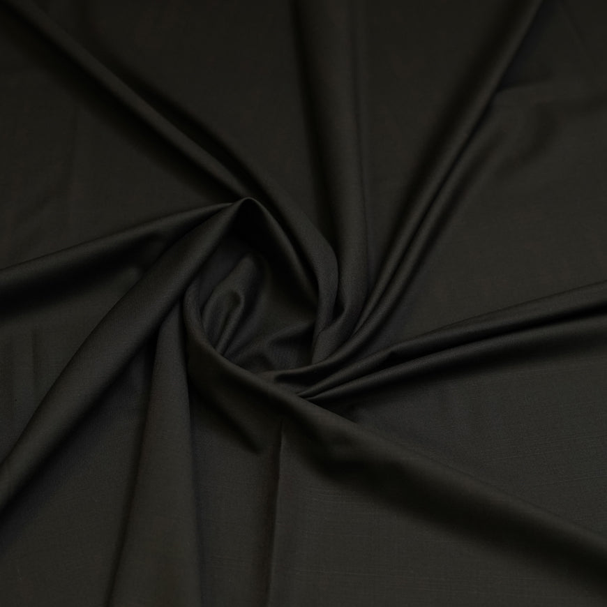 Chocolate Brown Glen Plaid Wool Blend, Tropical Exclusive Suiting Fabric