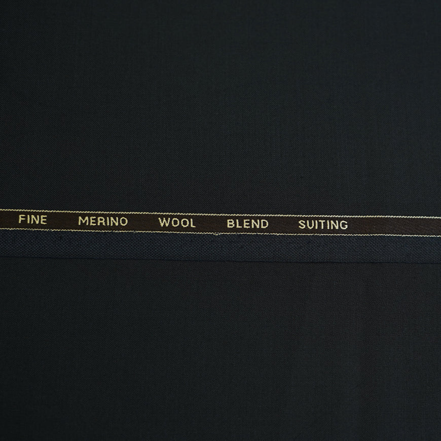 Blue Plain Wool Blend, Tropical Exclusive Suiting Fabric