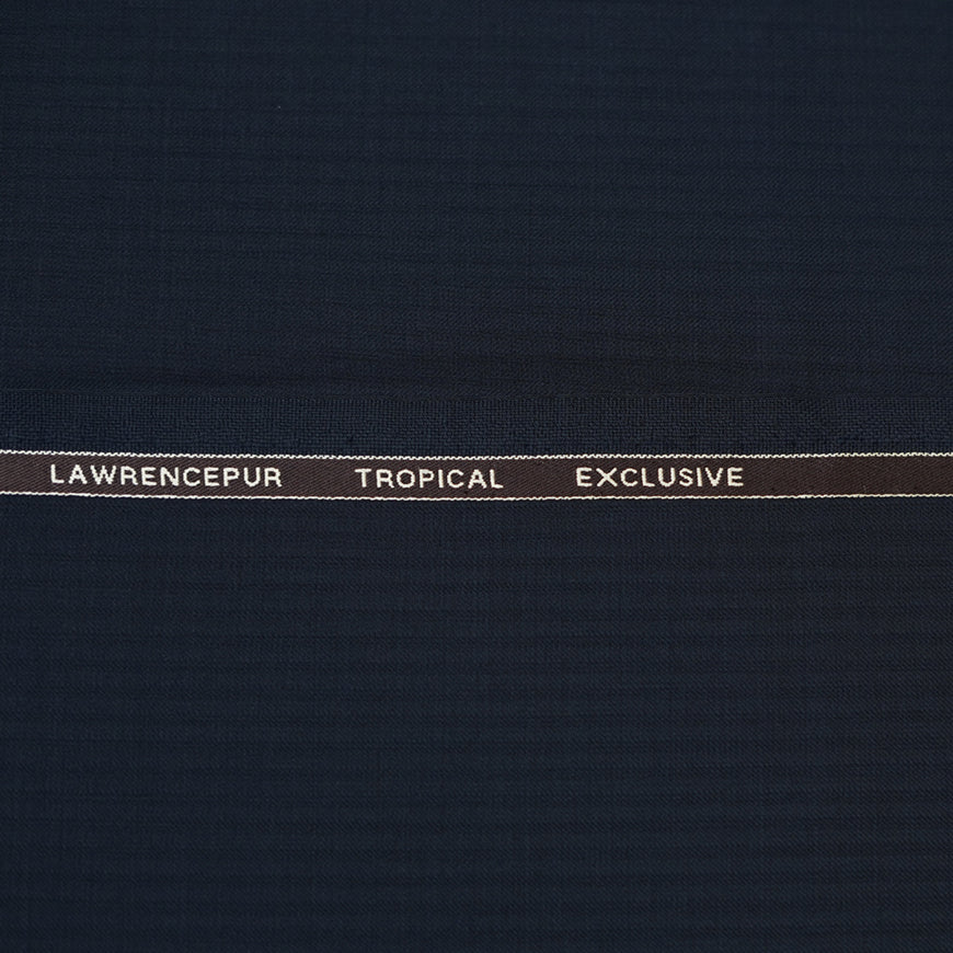 Navy Blue Self Stripes Wool Blend, Tropical Exclusive Suiting Fabric