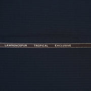 Navy Blue Self Stripes Wool Blend, Tropical Exclusive Suiting Fabric