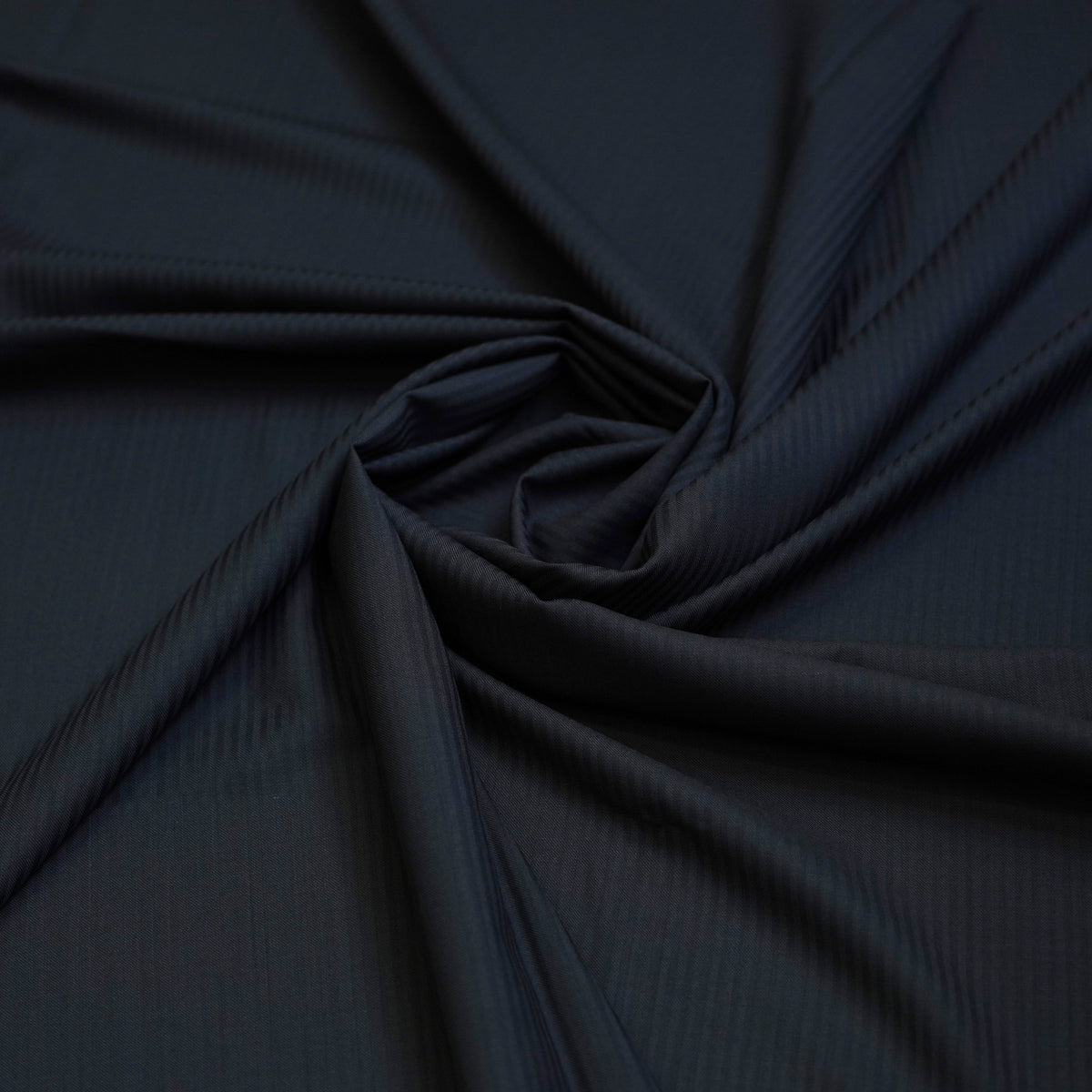 Navy Blue Self Stripes Wool Blend, Tropical Exclusive Suiting Fabric