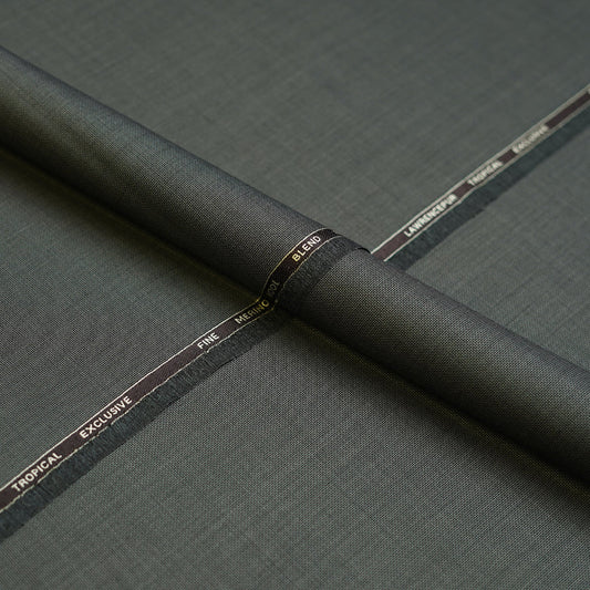 Grey Bird Eye Textured Wool Blend, Tropical Exclusive Suiting Fabric