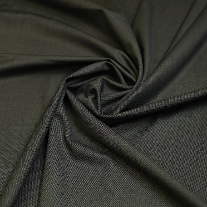 Grey Bird Eye Textured Wool Blend, Tropical Exclusive Suiting Fabric