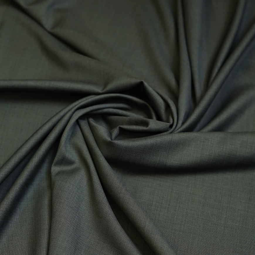Grey Plain Wool Blend, Tropical Exclusive Suiting Fabric