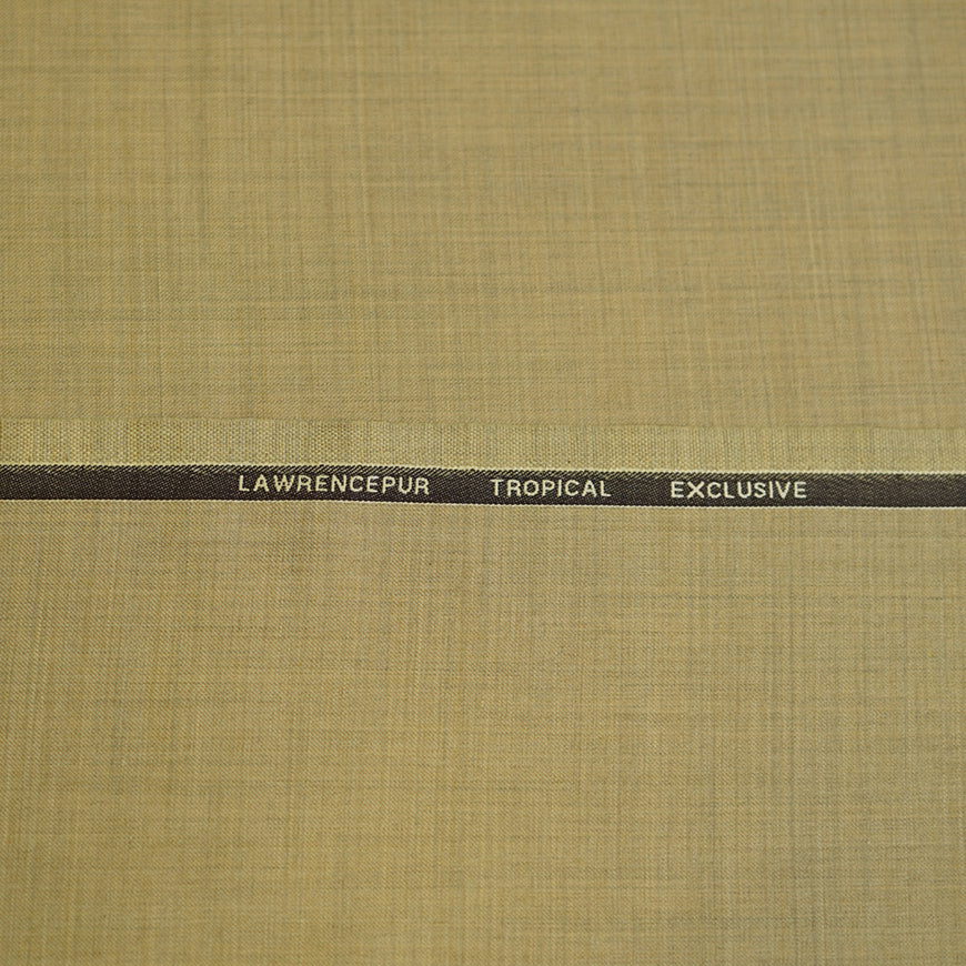Beige Plain Wool Blend, Tropical Exclusive Suiting Fabric