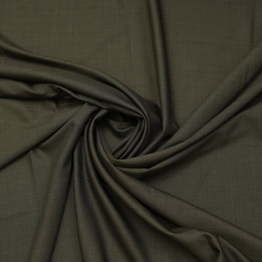 Brown Plain Wool Blend, Tropical Exclusive Suiting Fabric