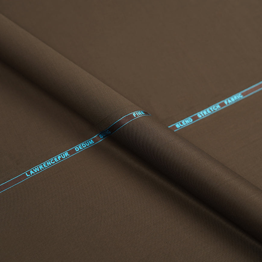 Dark Brown Plain, Merino Wool Blend Dedum Suiting Fabric