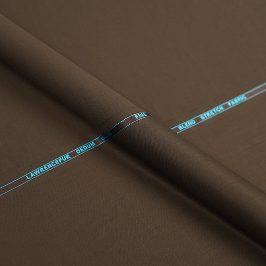 Dark Brown Plain, Merino Wool Blend Dedum Suiting Fabric