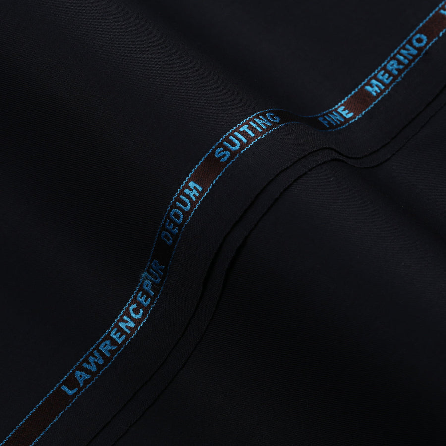 Plain-Navy Blue, Merino Wool Blend Dedum Suiting Fabric