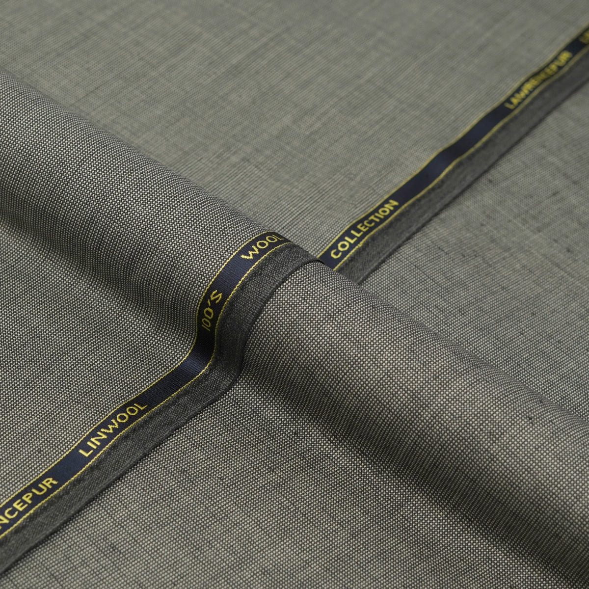 Plain Grey Linwool Suiting Fabric