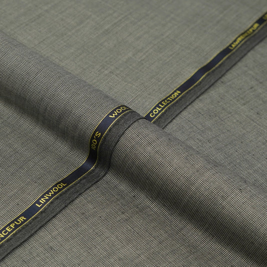 Plain Grey Linwool Suiting Fabric